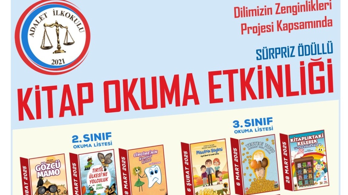 Kitap Okuma Projemiz Şimdi de İlkokulumuzda Başlıyor...