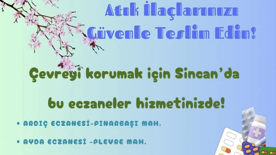  Atık İlaçlarınızı Güvenle Teslim Edebilirsiniz..